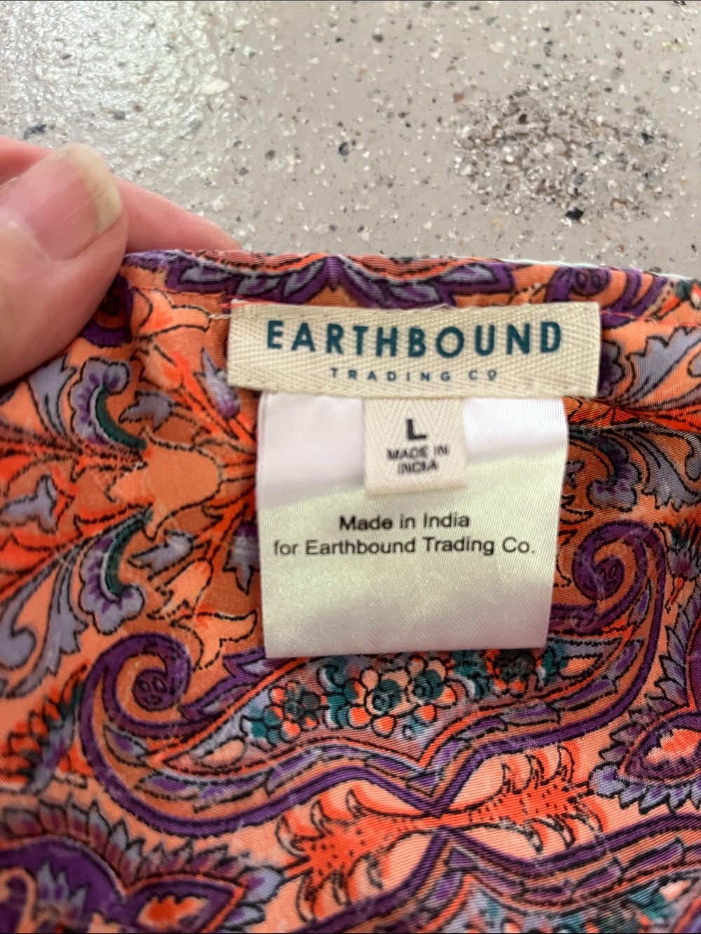 EARTHBOUND REVERSIBLE KIMONO SLEEVE WRAP PAISLEY MULTICOLORED DRESS SIZE LARGE - Picture 14 of 16